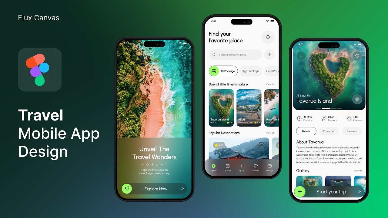 Travel App UI Design in Figma 🌍✈️ | Smooth Prototyping Tutorial for Beginners