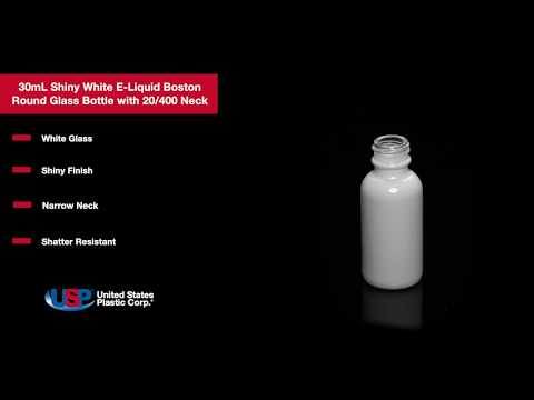 Download 30ml Shiny White E Liquid Boston Round Glass Bottle With 20 400 Neck Cap Sold Separately U S Plastic Corp