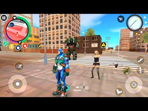 Drive robot car going army camp | Rope hero vice town new game | Games on android new gameplay HD