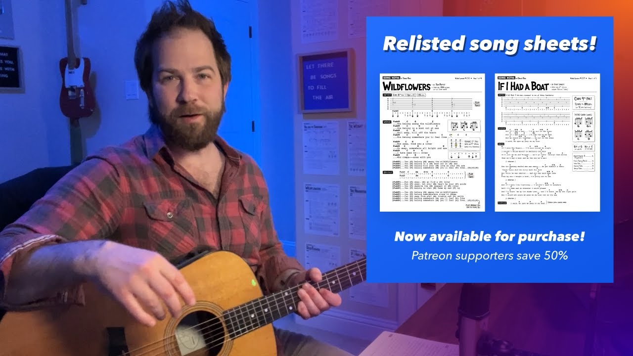 Video thumbnail for Chord Guide for Wildflowers and If I Had A Boat