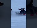 Dog Runs And Jumps Over Pet Parents While Sledding