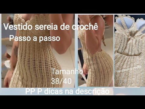 # diy Crochet tutorial Vestido sereia de crochê  tamanho M dicas na descrição para PP / P  #art 