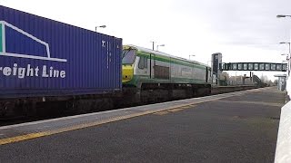 preview picture of video 'IE 201 Class loco 218 + IWT freight Liner - Monasterevin Station'