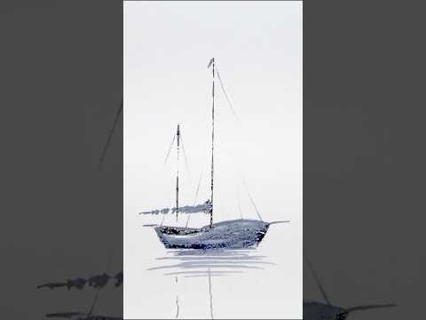 60 Second Watercolour Lesson. A Boat