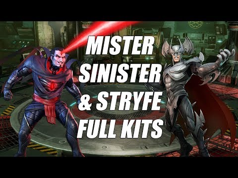MISTER SINISTER AND STRYFE FULL KIT REVEAL + GAMEPLAY- Marvel Strike Force