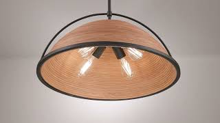 1_Watch A Video About the Possini Euro William Black and Rattan 4 Light Pendant
