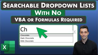 Excel Tips - Create Searchable Dropdown Lists | No VBA or Formulas Required | Latest Excel Versions