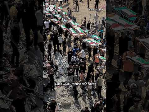 Mass funeral in Gaza for 112 people in extended family recovered from wartime rubble #shorts