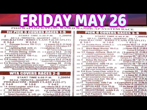 MMTCI KARERA TIPS FOR FRIDAY MAY 26 AT METRO TURF ST-5:30PM