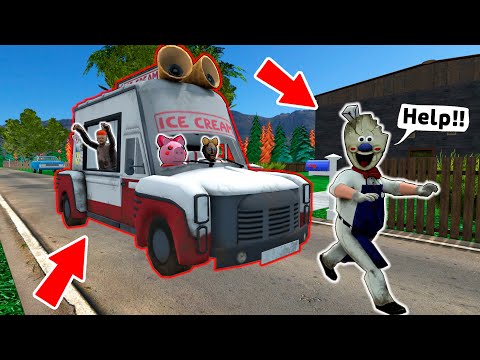 Baby Granny, Piggy, Grandpa vs Ice Scream Machine - funny horror school animation (p.15)