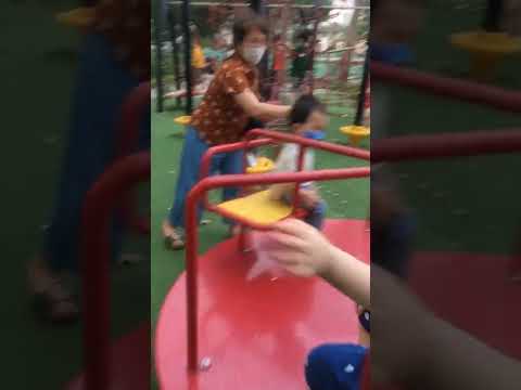 Baby playing ferris wheel