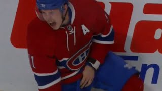 Brendan Gallagher Injury After Blocking Boychuk&#39;s Slap Shot