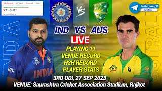 🔴LIVE IND vs AUS Live Prediction| AUS vs IND | Australia vs India 3rd ODI