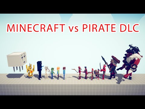 MINECRAFT Team vs PIRATE DLC Team - Totally Accurate Battle Simulator TABS