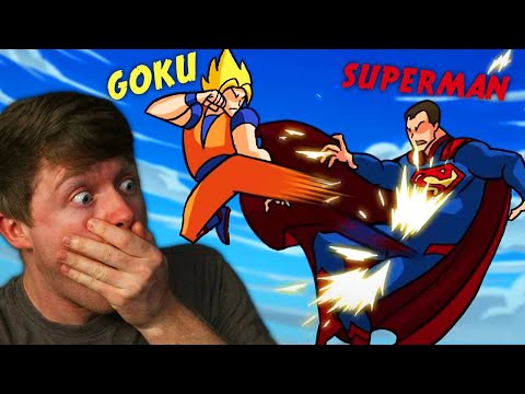 Reacting to DRAGON BALL Z vs DC SUPERHEROS