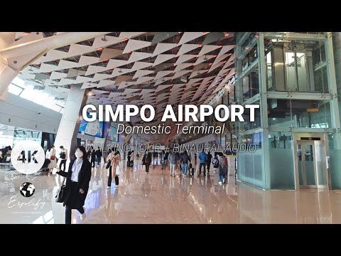 [4K 60FPS] Aeroporto Internacional de Gimpo (GMP) - Terminal Doméstico - Seul, Coreia do Sul | Tour pelo aeroporto