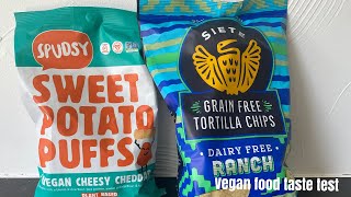 VEGAN FOOD TASTE TEST: SIETE DAIRY FREE RANCH AND SPUDSY SWEET POTATO PUFFS, CHEDDAR