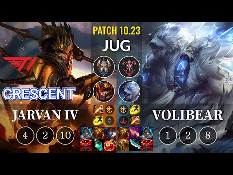 T1 Crescent Jarvan IV vs Volibear Jungle - KR Patch 10.23