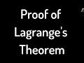 Proof of Lemma and Lagrange's Theorem