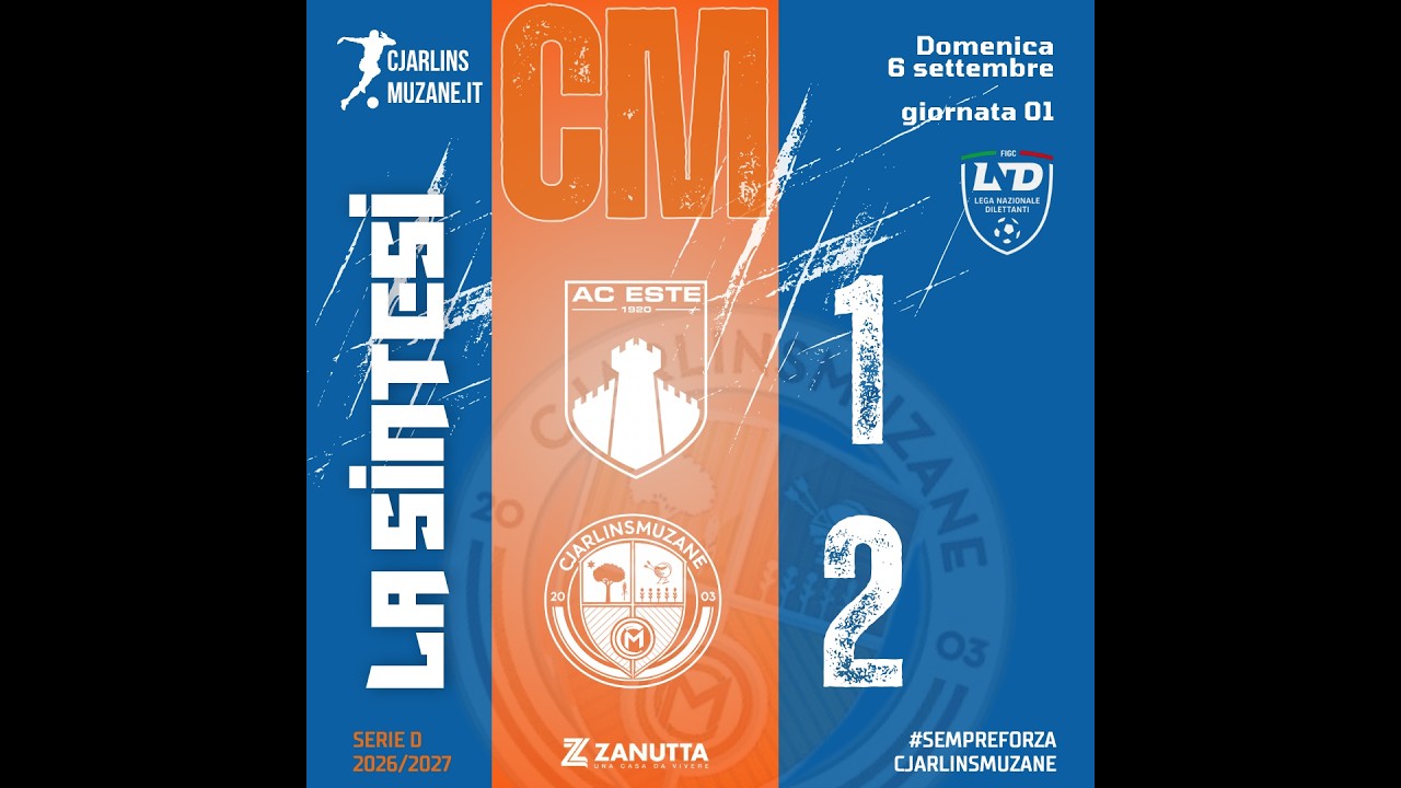 ESTE-CJARLINS MUZANE 1-2: LA SINTESI DELLA GARA