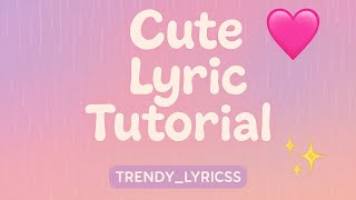 Lyrics 4k HD quality ✨tutorial✨ #lyrics #tutorial #edit