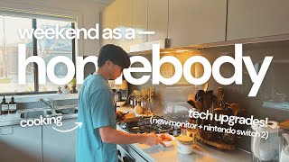 🌿🖇️ study vlog: weekend as a homebody — productive study & new tech (uperfect monitor + switch 2!)