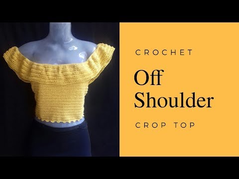 Crochet off shoulder crop top