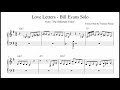 Love Letters - Bill Evans Solo Transcription