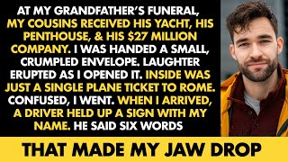They Inherited Millions at Grandpa’s Funeral — I Got One Plane Ticket… Then 6 Words Flipped My World