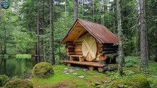 Man Builds a Stunning Wooden House in the Forest