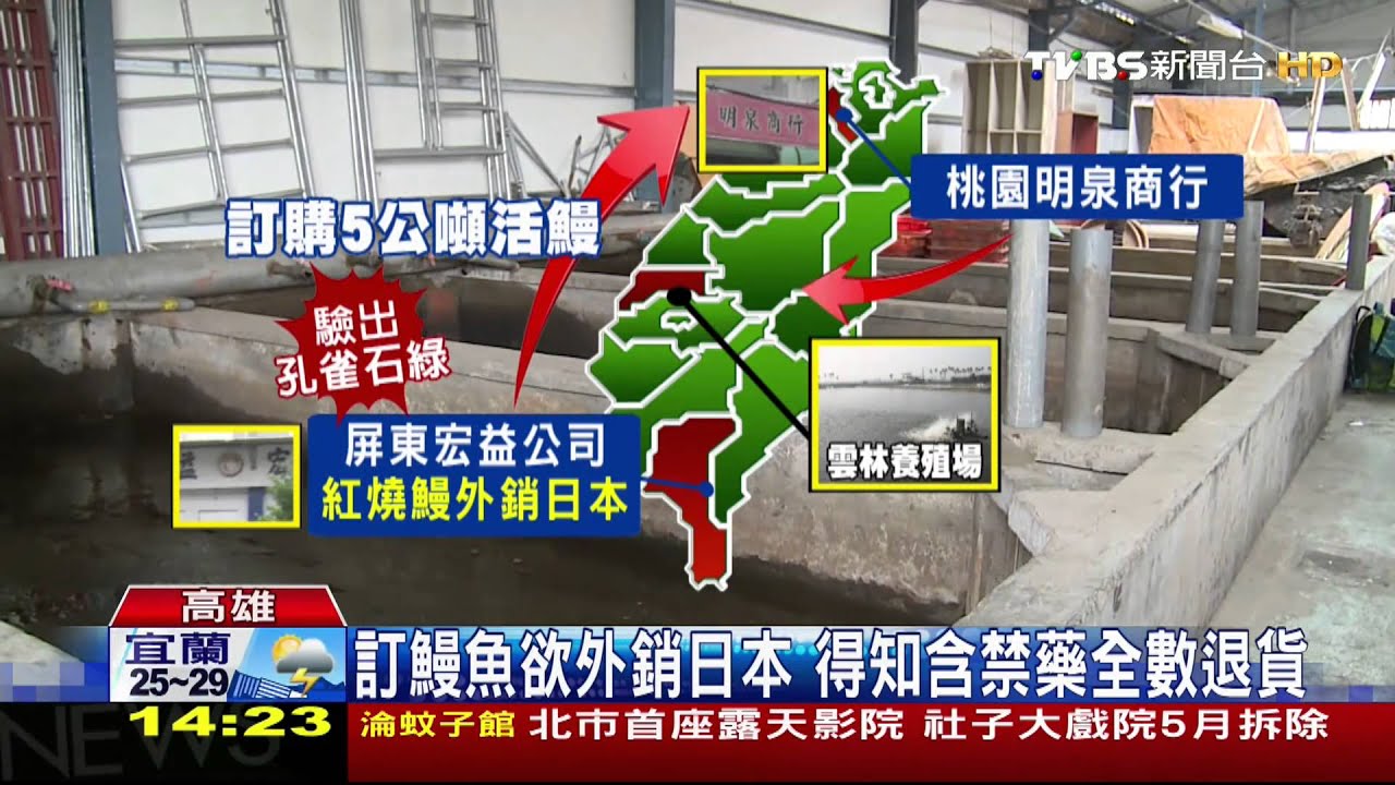 「蒲燒鰻」驗出孔雀石綠　查扣三公噸恐致癌