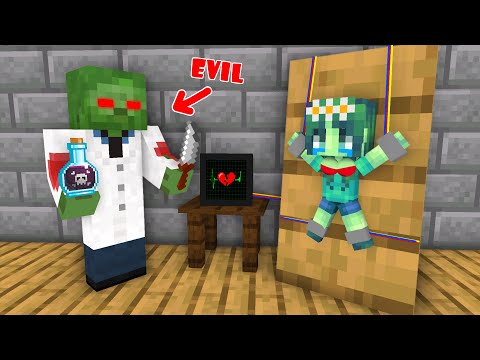 Monster School : Zombie Girl and Evil Zombie Doctor - Minecraft Animation