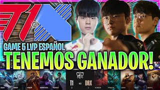 LA MEJOR PARTIDA DEL AÑO! | T1 vs DRX GAME 5 FINAL WORLDS 2022 LVP ESPAÑOL