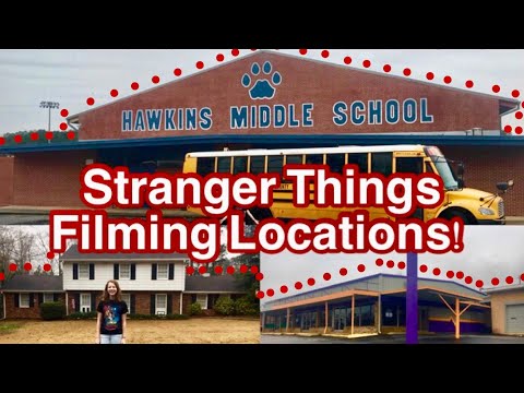 Visiting Stranger Things Filming Locations! (Hawkins Middle School, Palace Arcade, etc.)