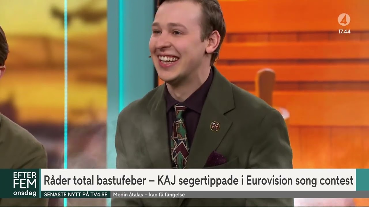 TV4 Efter Fem 23.4.2025 -  Råder total bastufeber - KAJ segertippade i Eurovision song contest