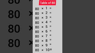 Table of 80 #shorts #education #subscribe #maths