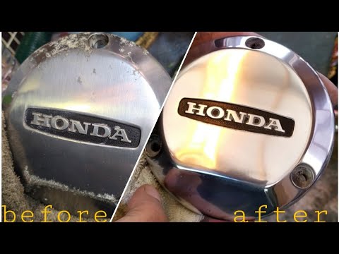 How to polish engine cover (w/o special tools) HONDA CB 750-F BOLD'OR-2