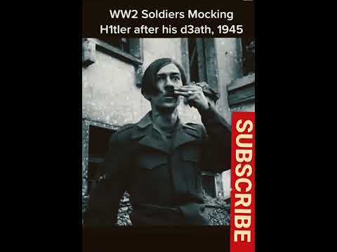 WWII soldiers mocking Hitler after his death, 1945