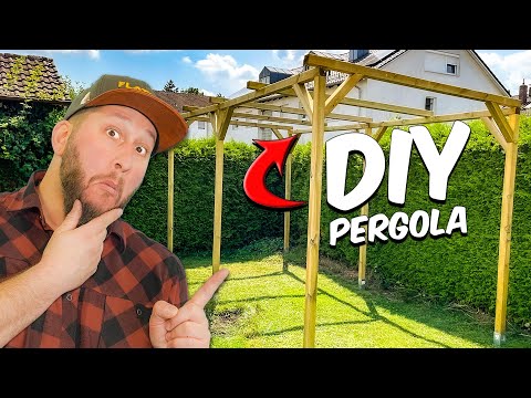Holz PERGOLA mit nur 2 Werkzeugen an einem Nachmittag bauen !?