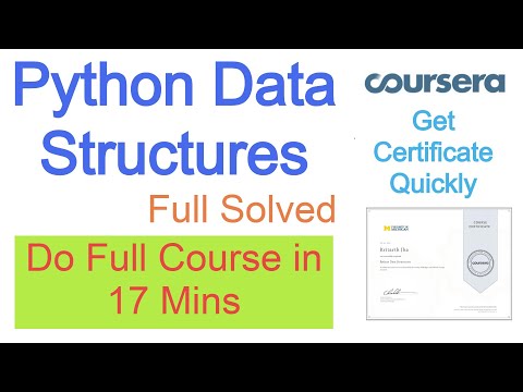 Coursera Python Data Structures Complete Course Solved Python Data Structures Quiz Answers