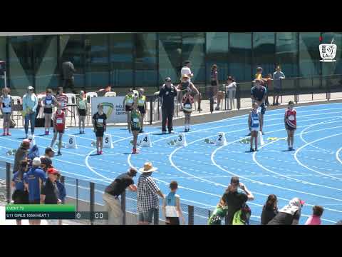 U11 Girls 100m Heat 1: 2021 State Combined Events Championships // LAVicTV