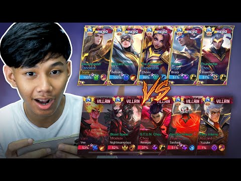 SUPER HEROES VS VILLAIN SQUAD IN ML | INTENSE BATTLE OF YOUTUBERS AND TIKTOKERS! WHO WINS?