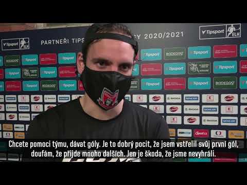 Jérémie Blain po utkání Mountfield HK vs. Bílí Tygři Liberec 2:3sn
