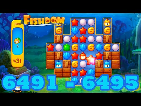 Fishdom Level 6491 - 6495 HD Walkthrough | 3 match puzzle | gameplay | android | 6492 | 6493 | 6494