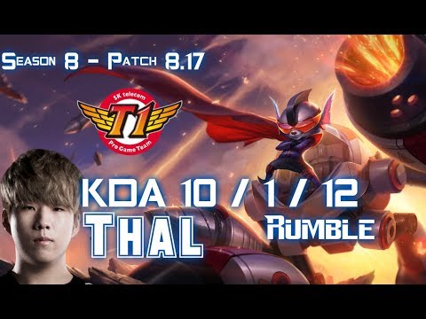 SKT T1 Thal RUMBLE vs GEN CuVee AATROX Top - Patch 8.17 KR Ranked
