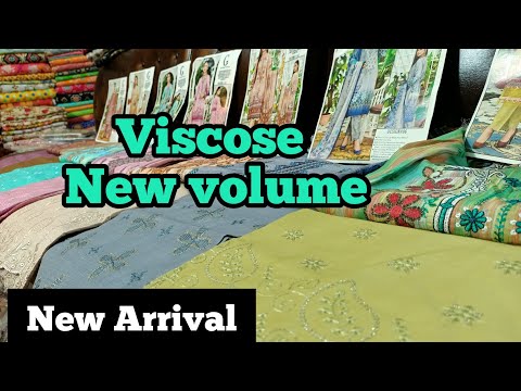 viscose New volume \ three pice suit \ viscose wid Bamber and Dupatta trouze embroidery \new Arrival