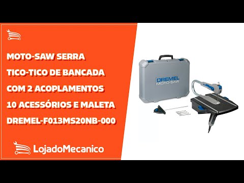 Moto-Saw Serra Tico-tico de Bancada com 2 Acoplamentos 10 Acessórios e Maleta 127V - Video