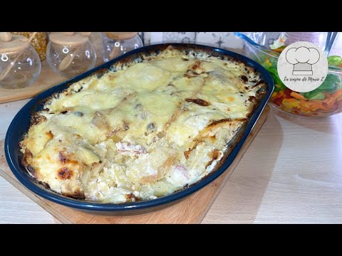 Gratin de pomme de terre raclette au four façon tartiflette hyper réconfortant  #patates #raclette