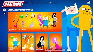 NEW Adventure Time SKINS &amp; EMOTES BUNDLE Item Shop Fortnite (Finn, Jake, Princess, Marceline)