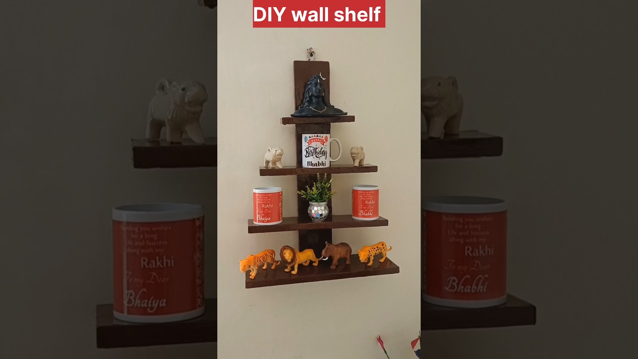 DIY wall shelf from waste plywood #wallshelf #homedecorhacks #bestoutofwastecraft #diycrafts